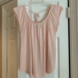 LOFT Ballet Pink Flutter Sleeve Back-bow Tee
